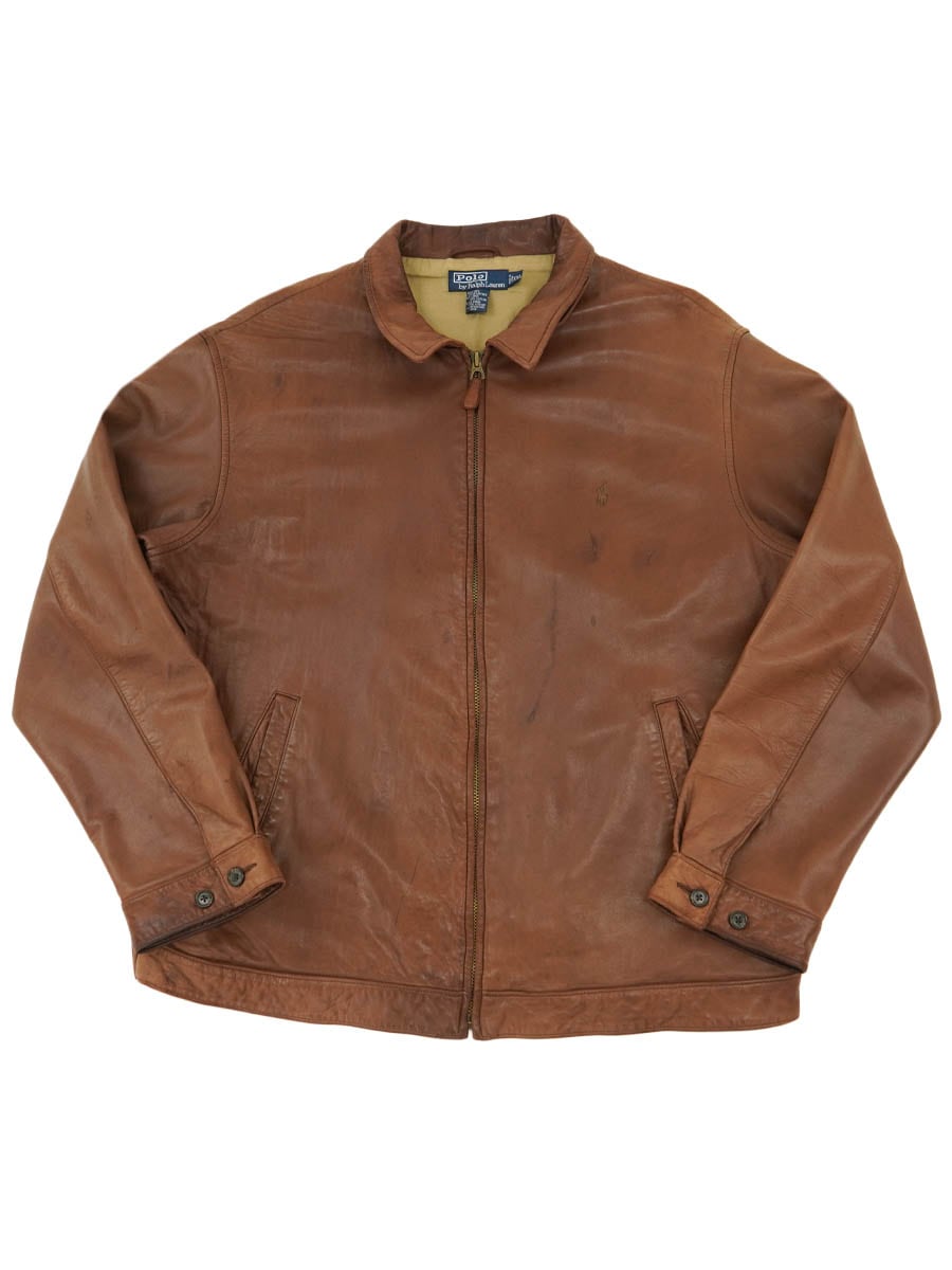 ラルフローレン レザースウィングトップ ブラウン 表記(XXL