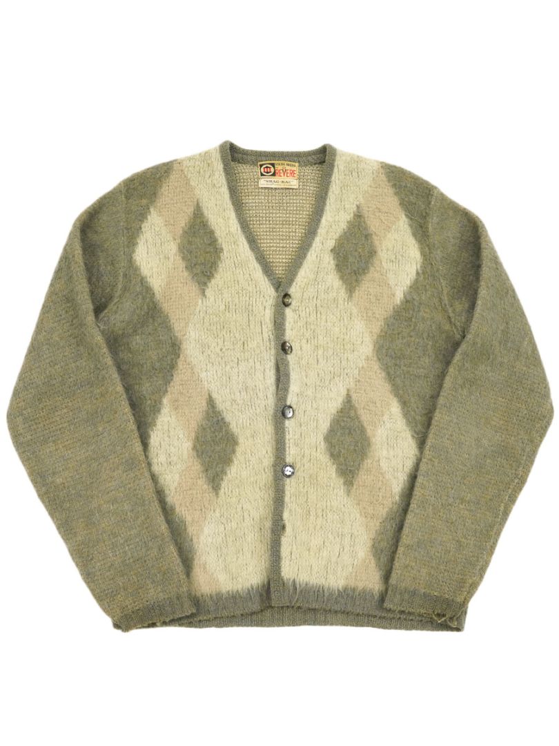 60's YOUNG BREED by REVERE ダイヤ柄 モヘアニットカーディガン
