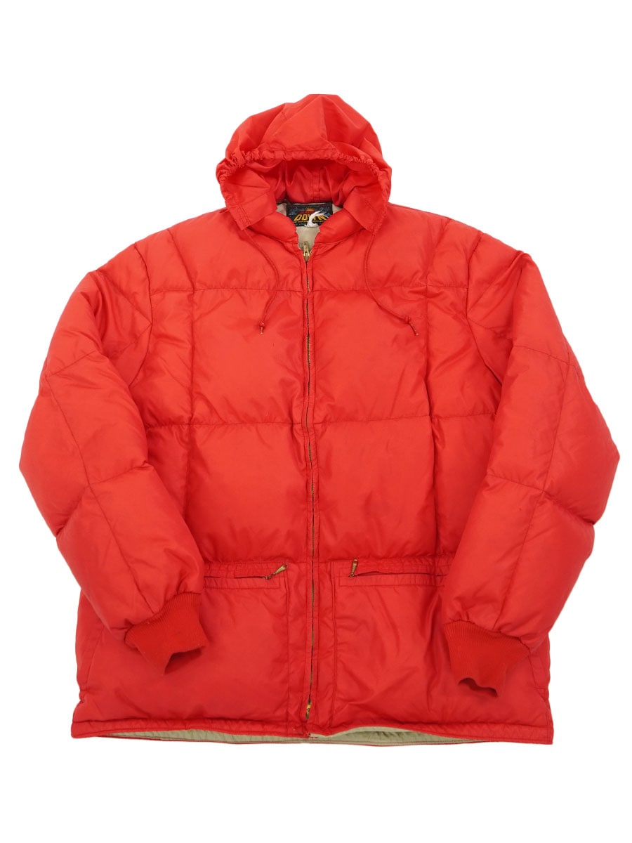 60's エディバウアー 日の出タグ フード付き ダウンジャケット レッド