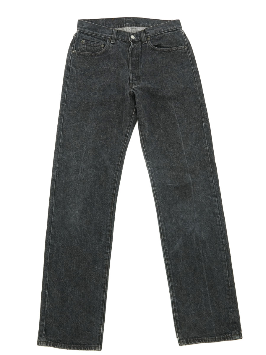 80's Levi's 501 内股シングル 先染めブラック デニムパンツ 表記