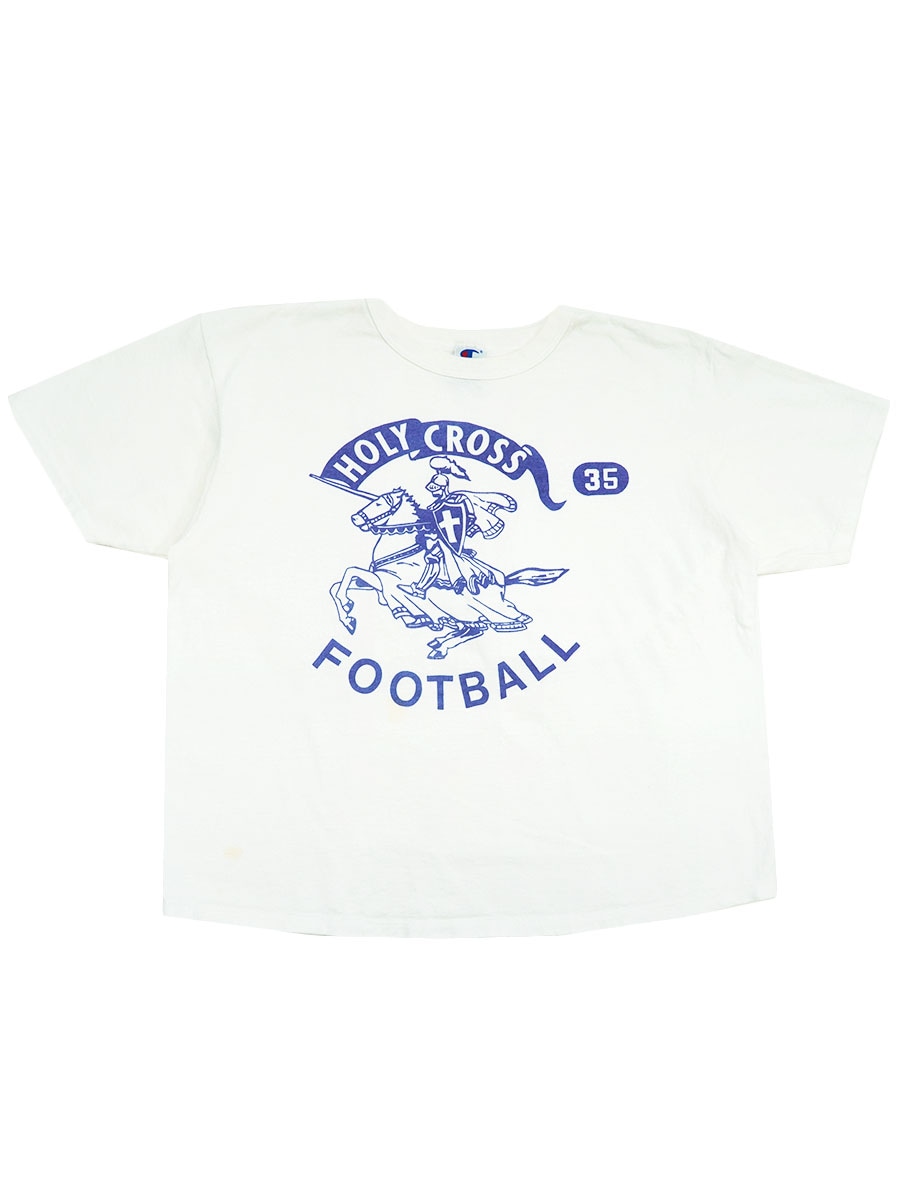 90's 青刺繍タグ チャンピオン ''HOLY CROSS FOOTBALL'' Tシャツ