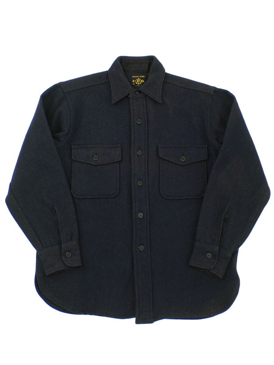 60's SPORT KING アンカーボタン マチ付き ウールCPOシャツ ネイビー