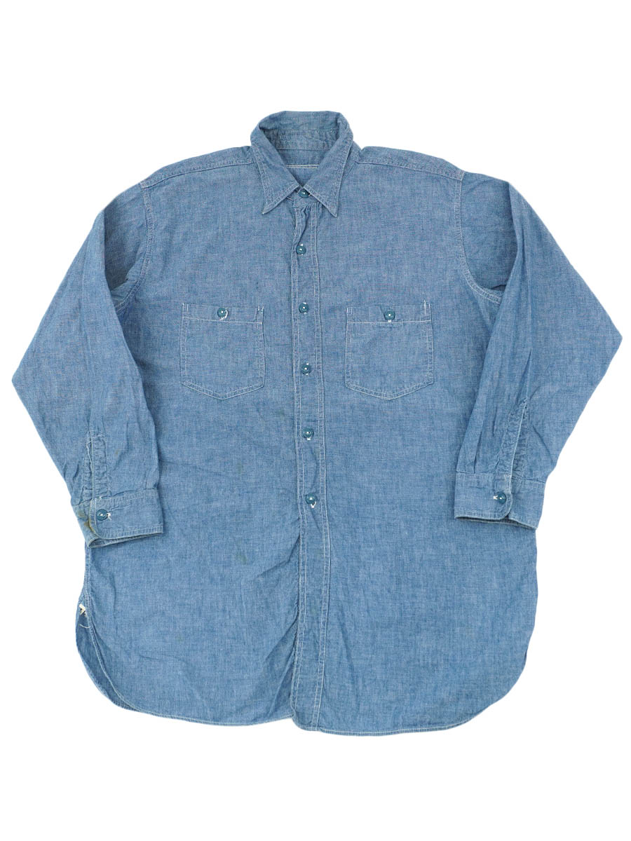 40's U.S.NAVY シャンブレーシャツ マチ付き 表記(16 1/2) | すべての