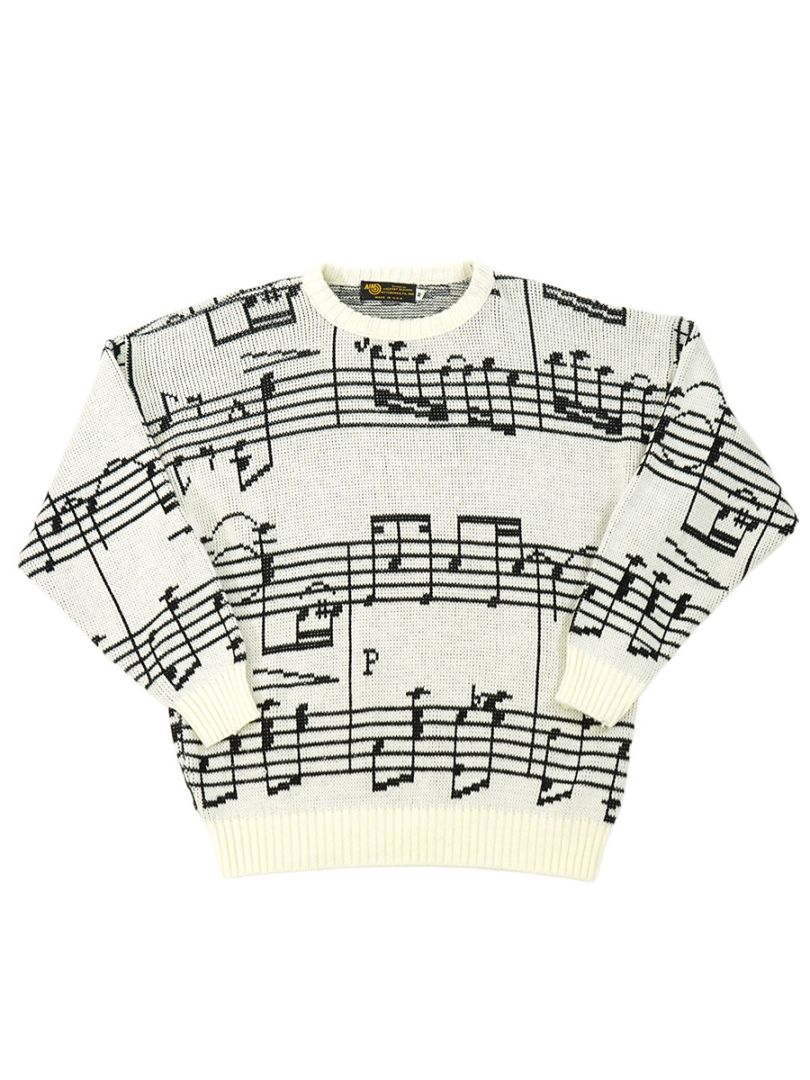音符ニット　セーター　音符柄ニット 広尾店】極美品 ルイヴィトン Louis Vuitton 19AW 音符柄ニット クルー