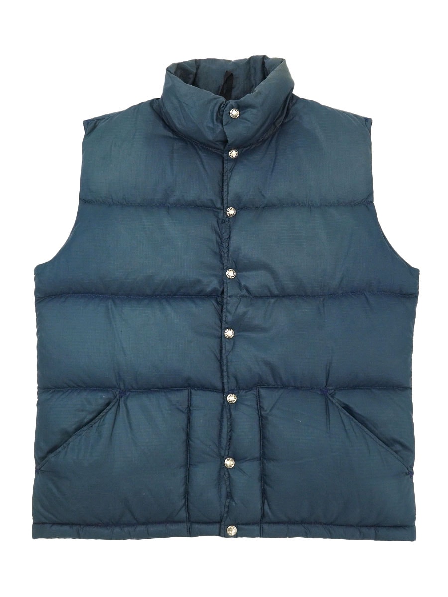 70's～ 茶タグ THE NORTH FACE ダウンベスト ネイビー 表記(L