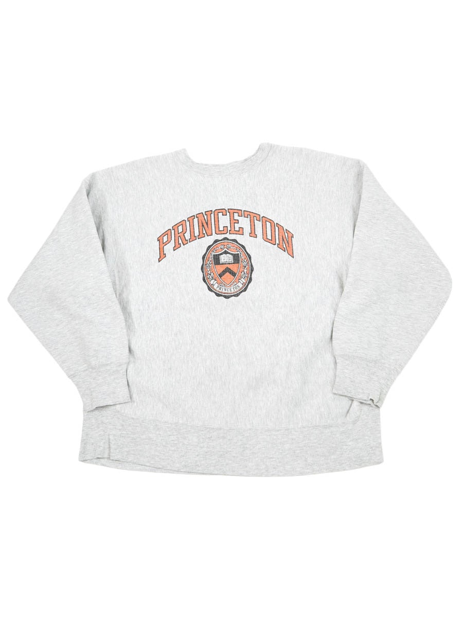 80's プリントタグ チャンピオンRW ''PRINCETON'' 染み込み 表記(L