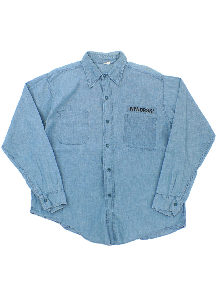 60's シャンブレーシャツ　 ALL COTTON 60's～ シャンブレーシャツ 実寸(16 1/2位) ワッペン | すべての商品