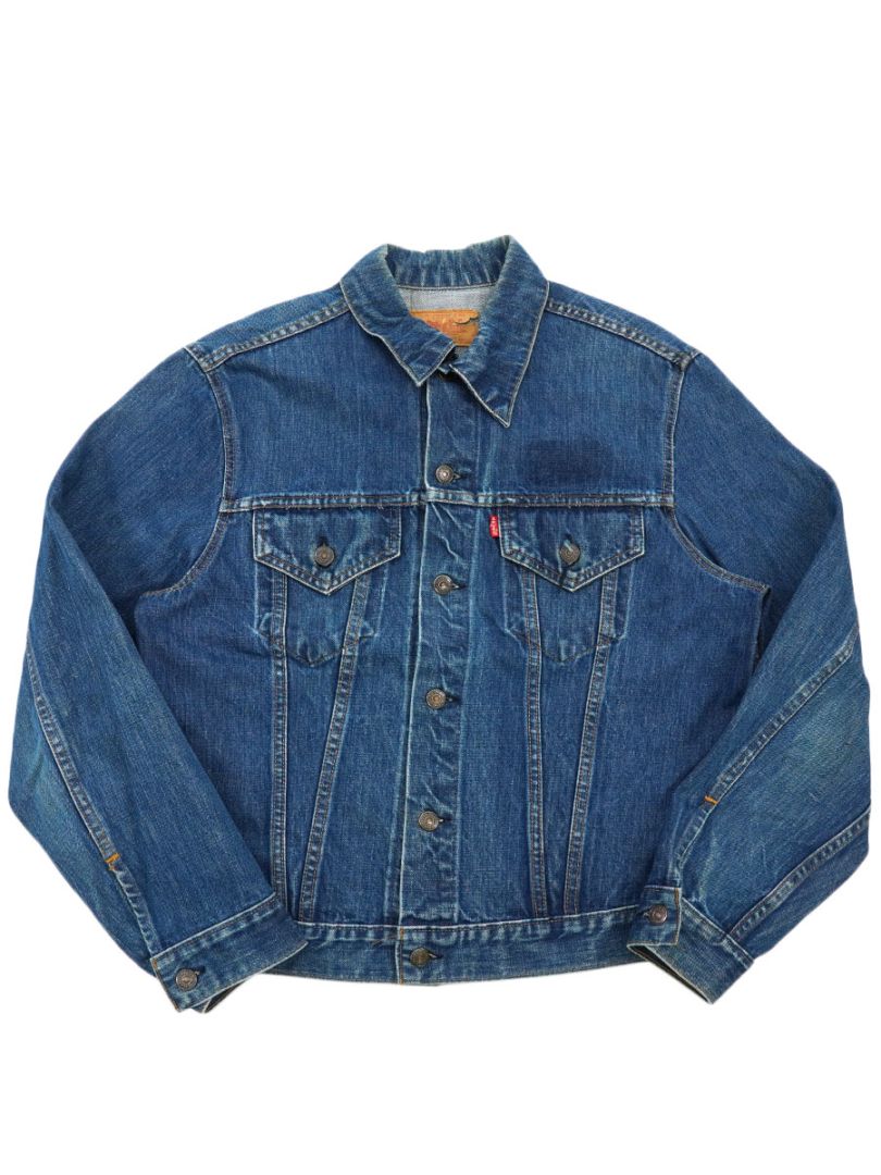 【メル91433】70's Levi's スモールe 70505 46 70's Levi's 70505 スモールe デニムジャケット インディゴ 良