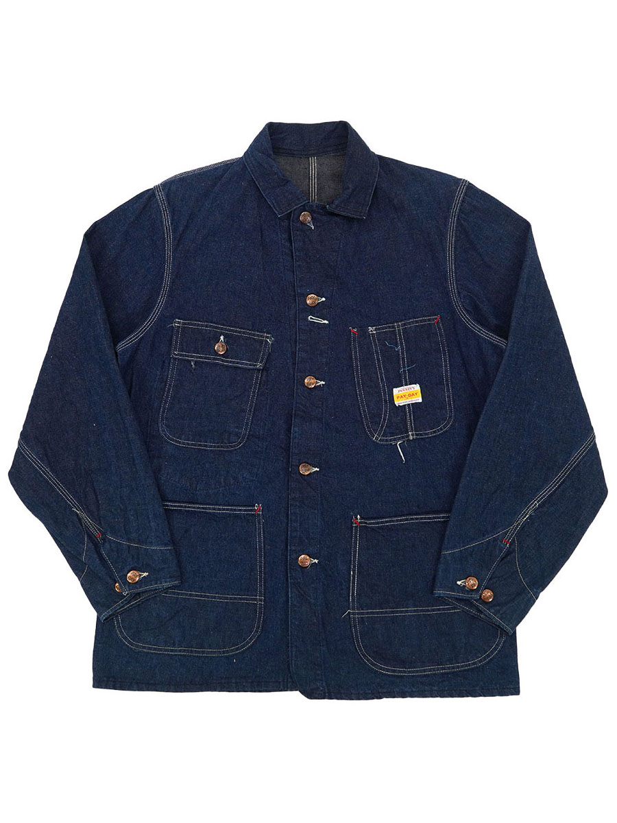 50's PAY-DAY デニムカバーオール 濃紺 実寸(38位) | NEW ITEM