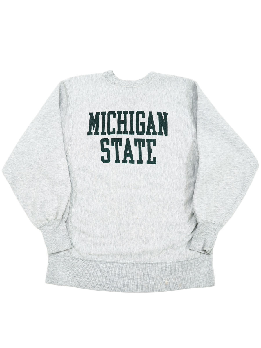 90's 刺繍タグ チャンピオンRW ''MICHIGAN STATE'' 染み込み 表記(L