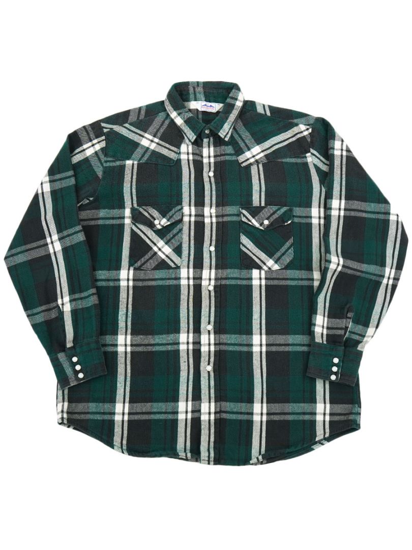 80's DAKOTA 好配色チェック ウエスタンフランネルシャツ 表記