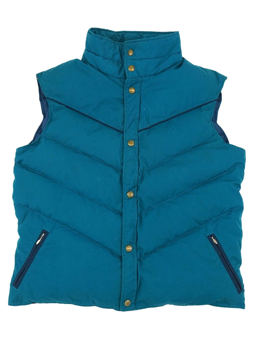 70's～ Woolrich ダウンベスト ティール 実寸(M位) | すべての