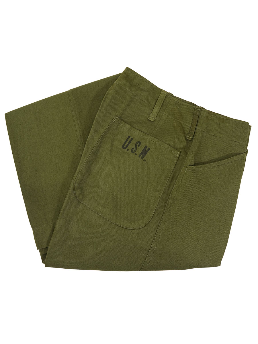 40's U.S.NAVY N-3 コットンツイルトラウザーズ 月桂樹ボタン! 表記