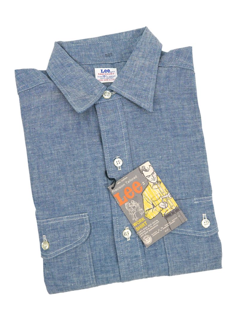 60's Lee マチ付きシャンブレーシャツ 表記(15 1/2) DEAD