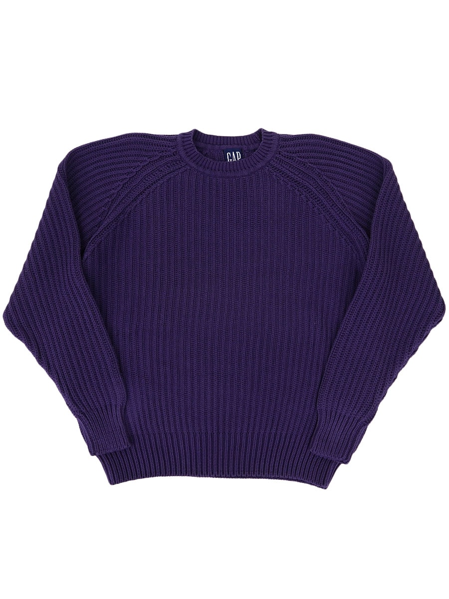 90's GAP 畦編みニット 90's GAP 畦編み コットンニットセーター パープル 表記(S) | SOLD OUT