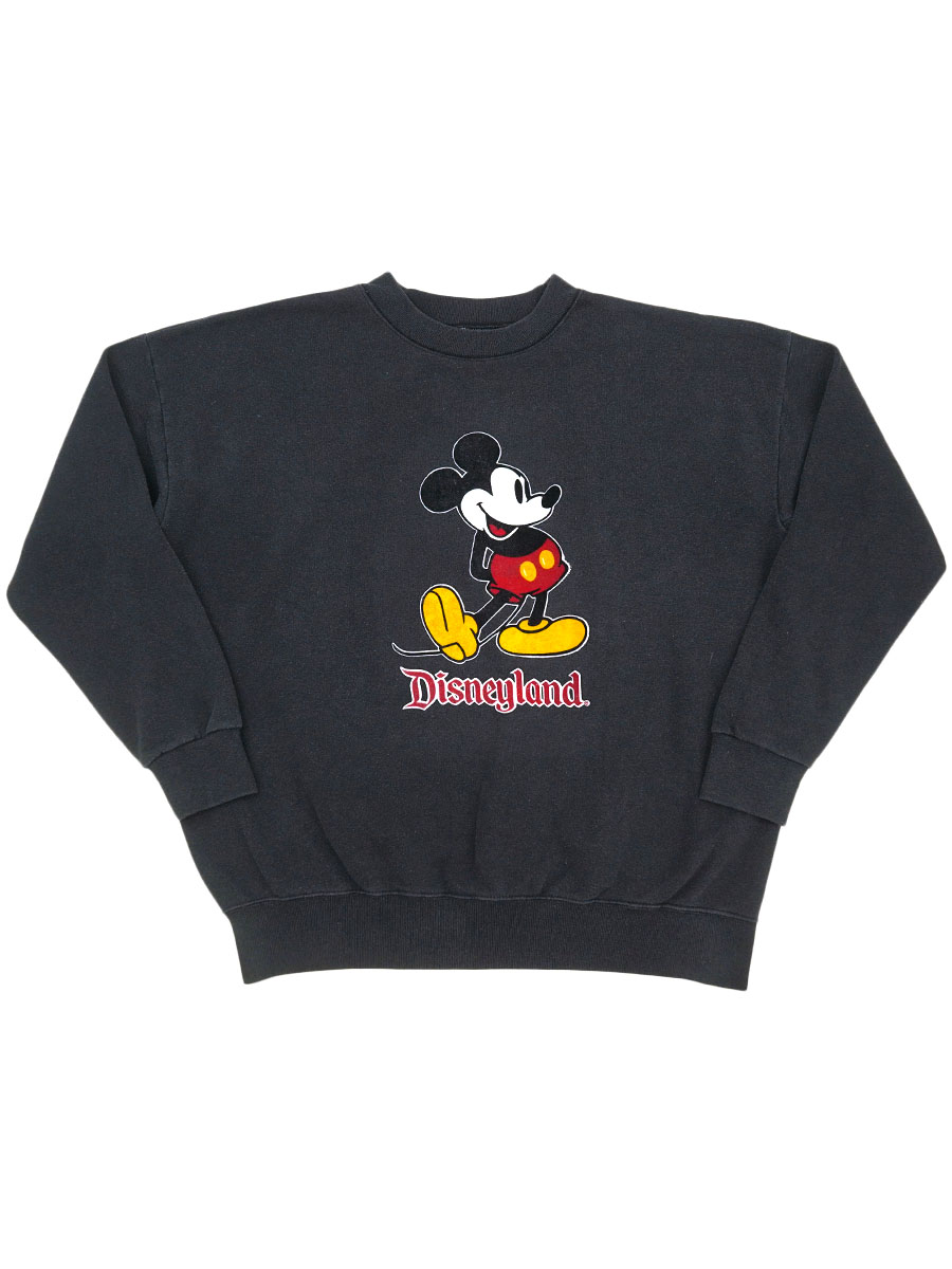 90s　リンクプリント　Disney ぶち抜き　ミッキー　USA製　フェード 80's Disney ミッキーマウス フェルトプリント セットインスリーブ