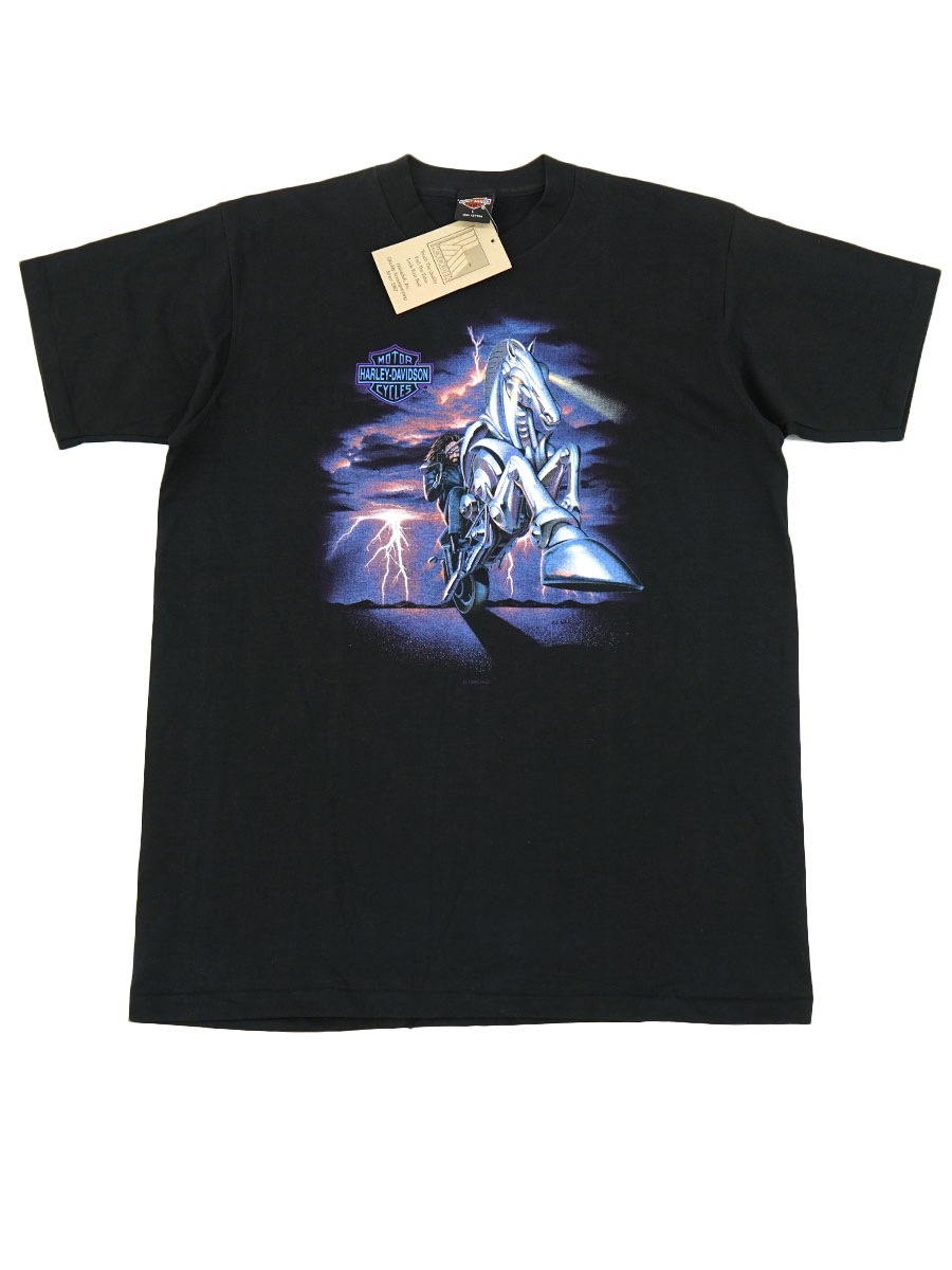 90's H-D ハーレーダヴィッドソン ユニコーン 両面プリント Tシャツ