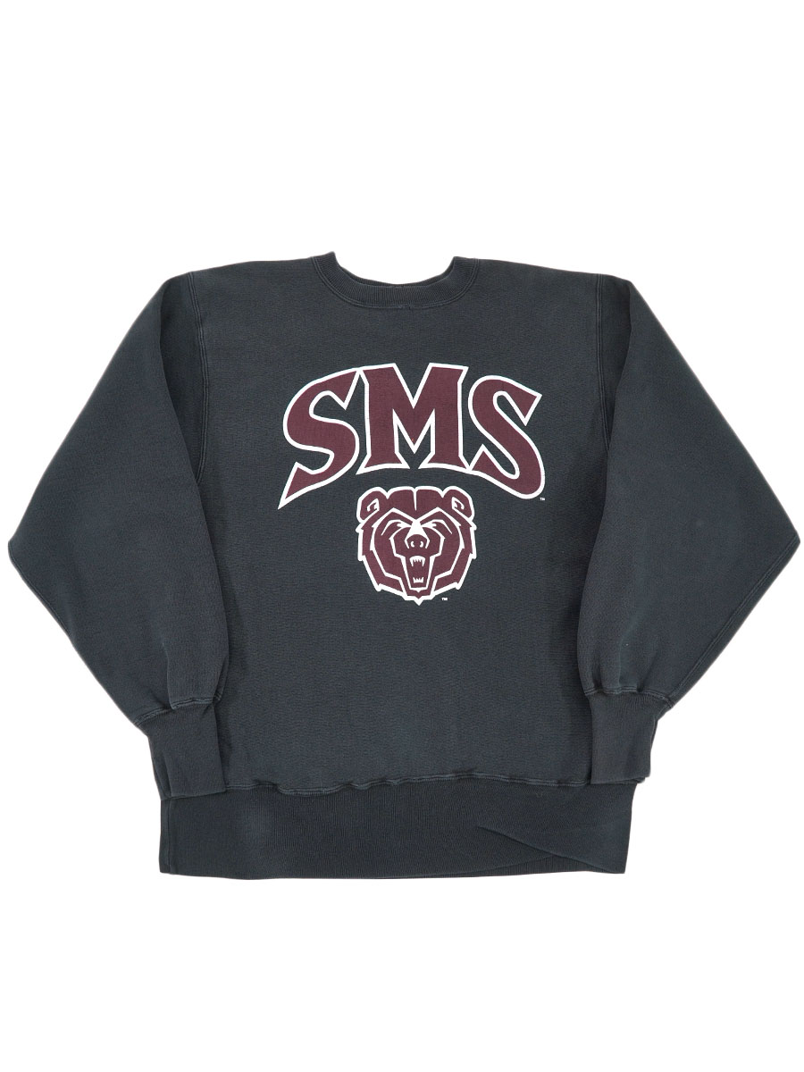 90's 刺繍タグ チャンピオンRW ''SMS'' 黒 表記(L) MEXICO製