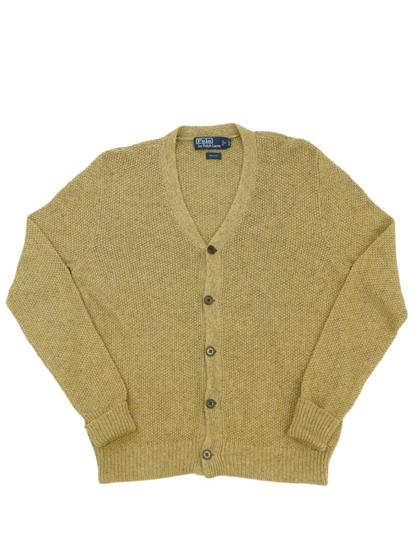 ラルフローレン 100%シルク カーディガン ライトブラウン 表記(L