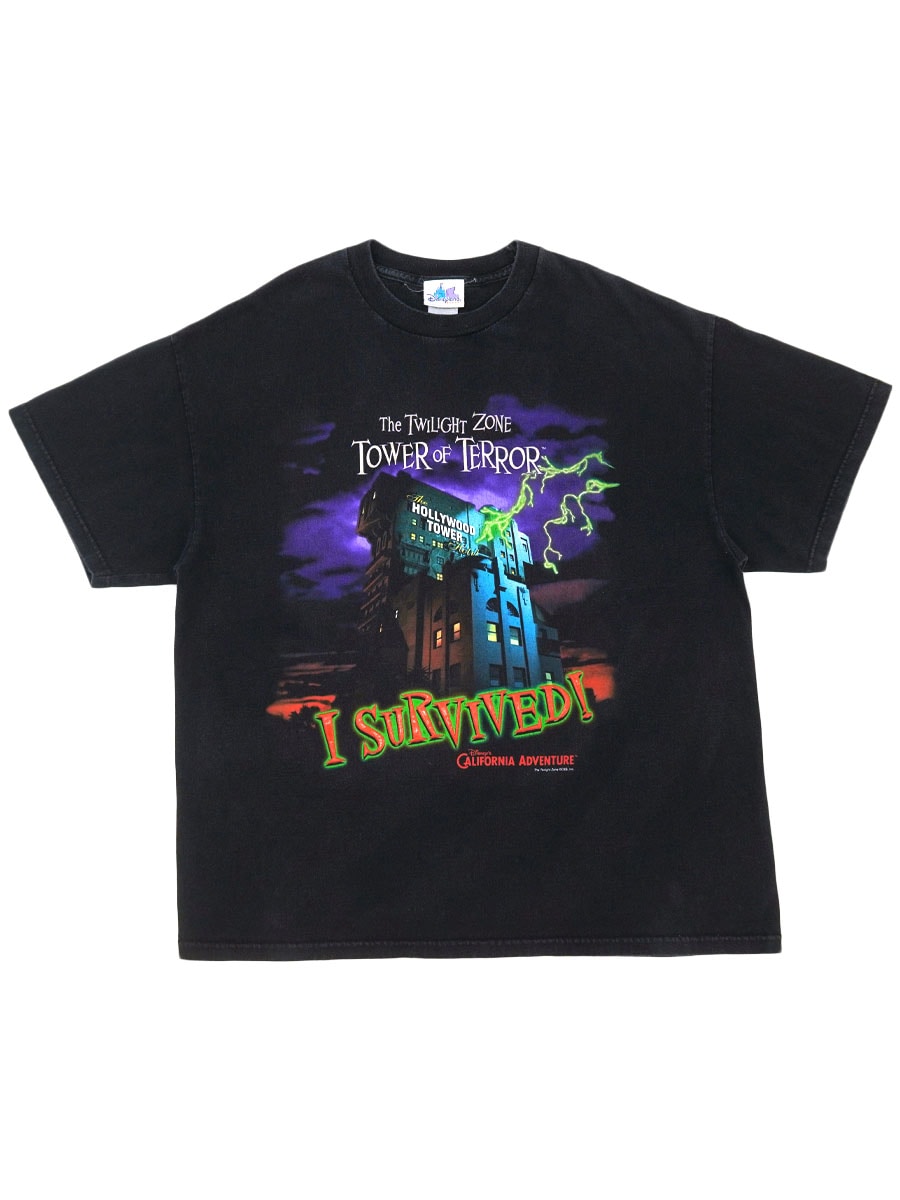 00's Disney land RESORT ''The Twilight Zone Tower of Terror'' プリントTシャツ ブラック 表記(XL)
