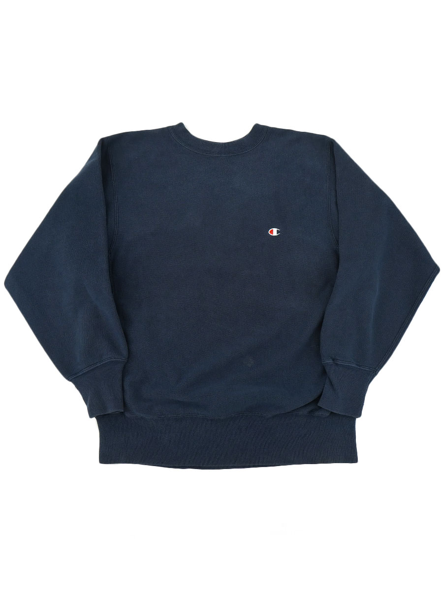 90's 刺繍タグ チャンピオンRW 無地ネイビー 表記(L) USA製