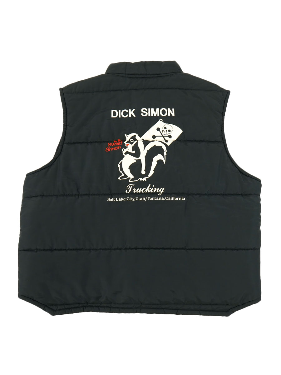 80's Swingster ''SIMON TRUCKING INC.'' 両面プリント レーシングベスト 表記(XL) 黒