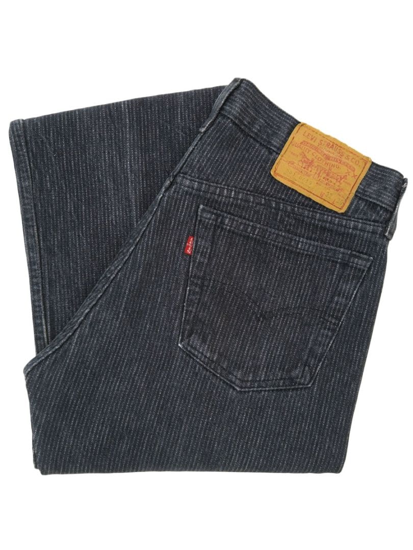 80's Levi's 501-0619 ストライプ ブラックデニムパンツ 表記(32x30) USA製