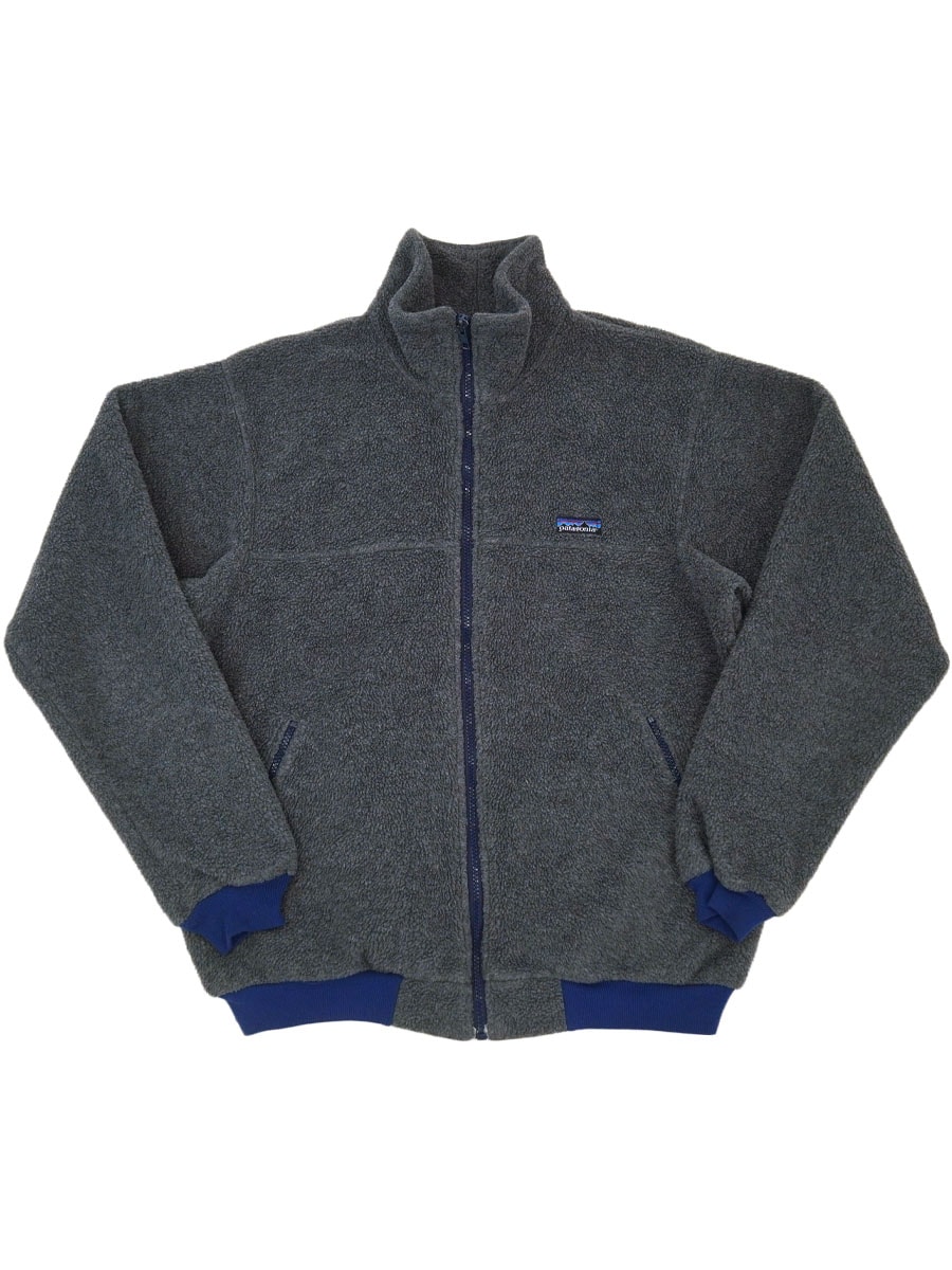 80's パタゴニア フルジップフリースジャケット チャコールグレー 表記(M) USA製
