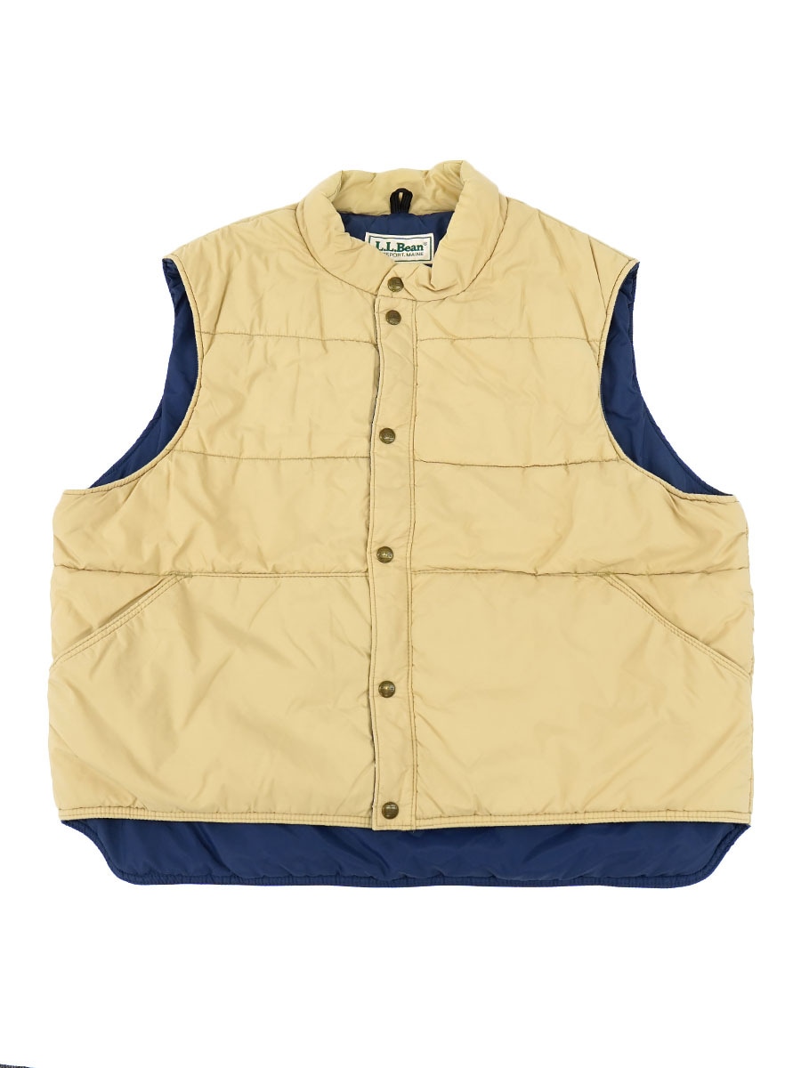 Pheeta. ベージュ キルティングベスト　フリーサイズ 80's～ L.L.BEAN キルティング 中綿ベスト ライトベージュ 表記(XL