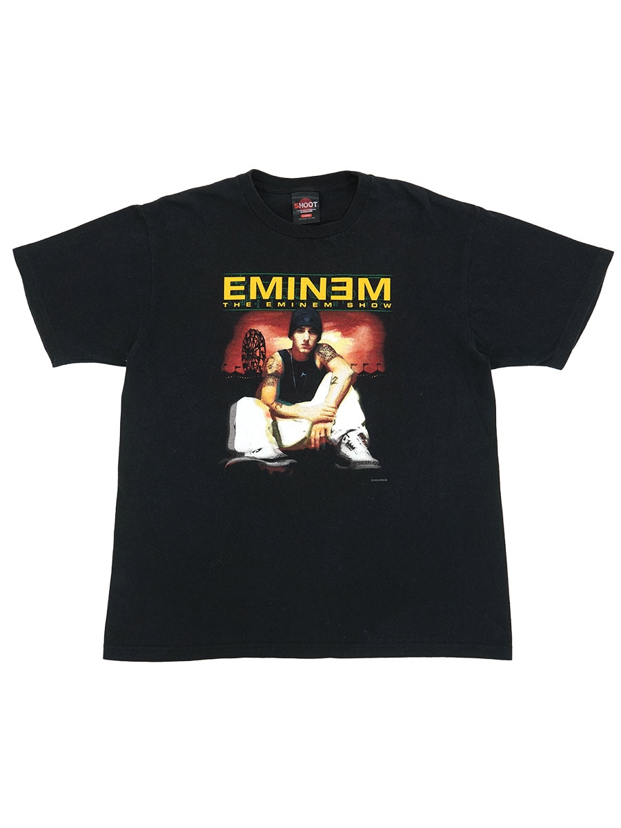 00's SHOOT エミネム ''THE EMINEM SHOW/ANGER MANAGEMENT TOUR 2003'' 両面プリントTシャツ ブラック 表記(L)