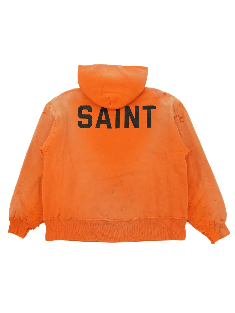 SAINT Mxxxxxx X BerBerJin DOUBLE FACE HOODIE SAINT ORANGE | NEW