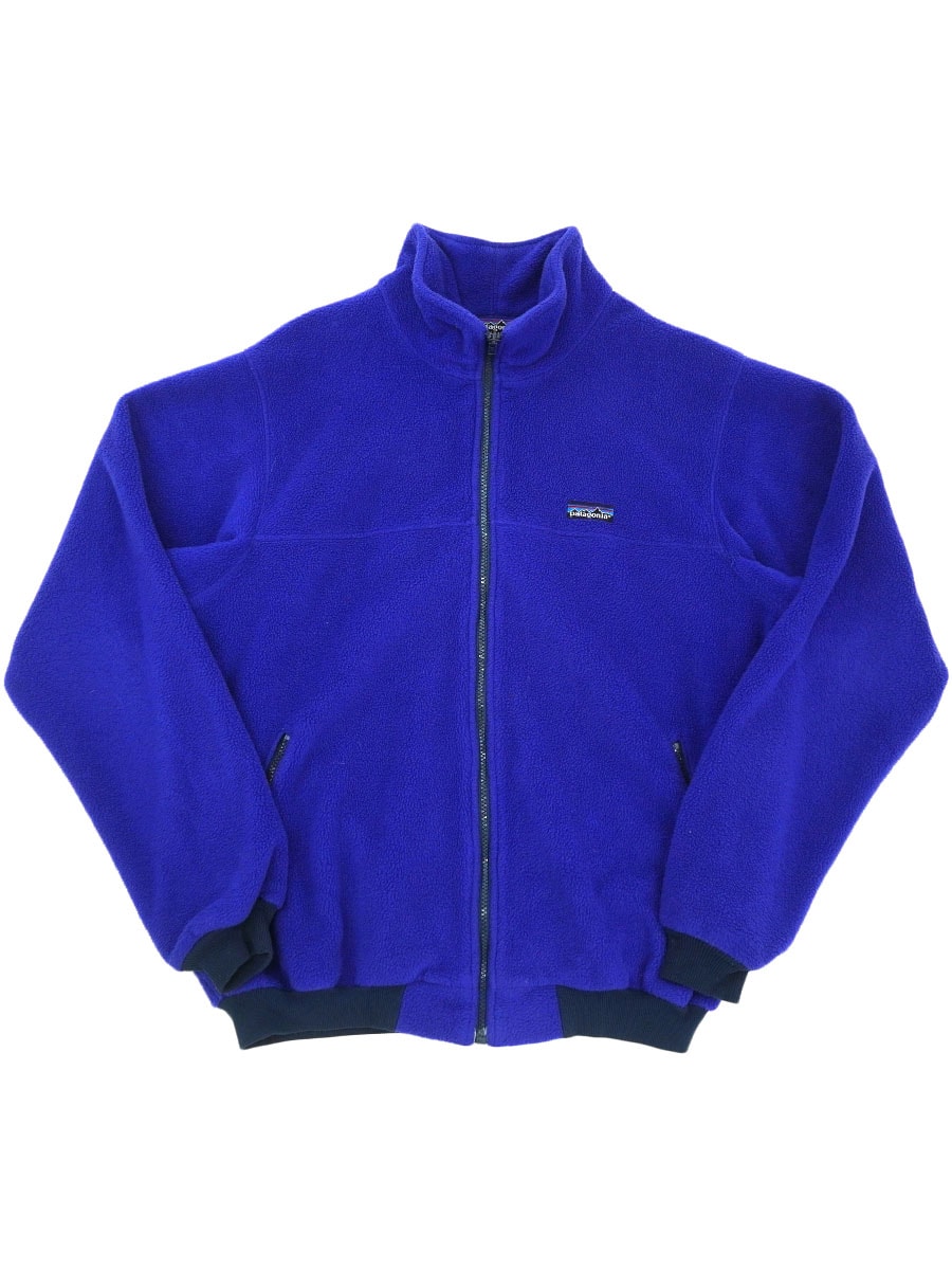 80's パタゴニア フルジップフリースジャケット コバルト 表記(XL) USA製