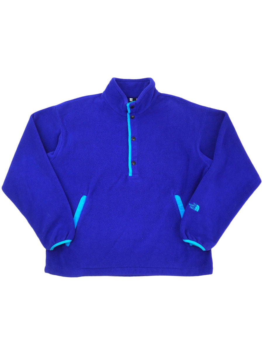 90's THE NORTH FACE ハーフスナップ フリースプルオーバー ネイビー