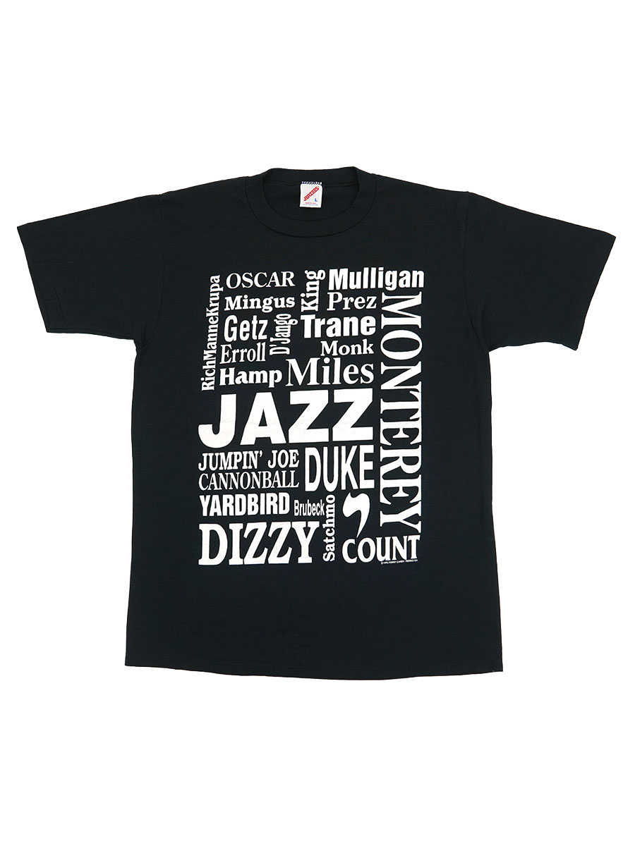 90's JERZEES ''JAZZ'' プリントTシャツ ブラック 表記(L) USA製