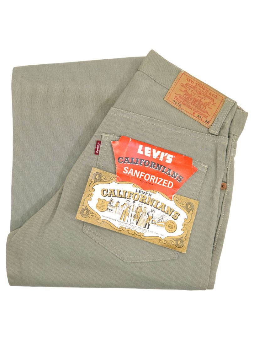 60's Levi's 921K BIG-E ギャラパッチ ピケパンツ モスグリーン 表記(27x32) DEAD