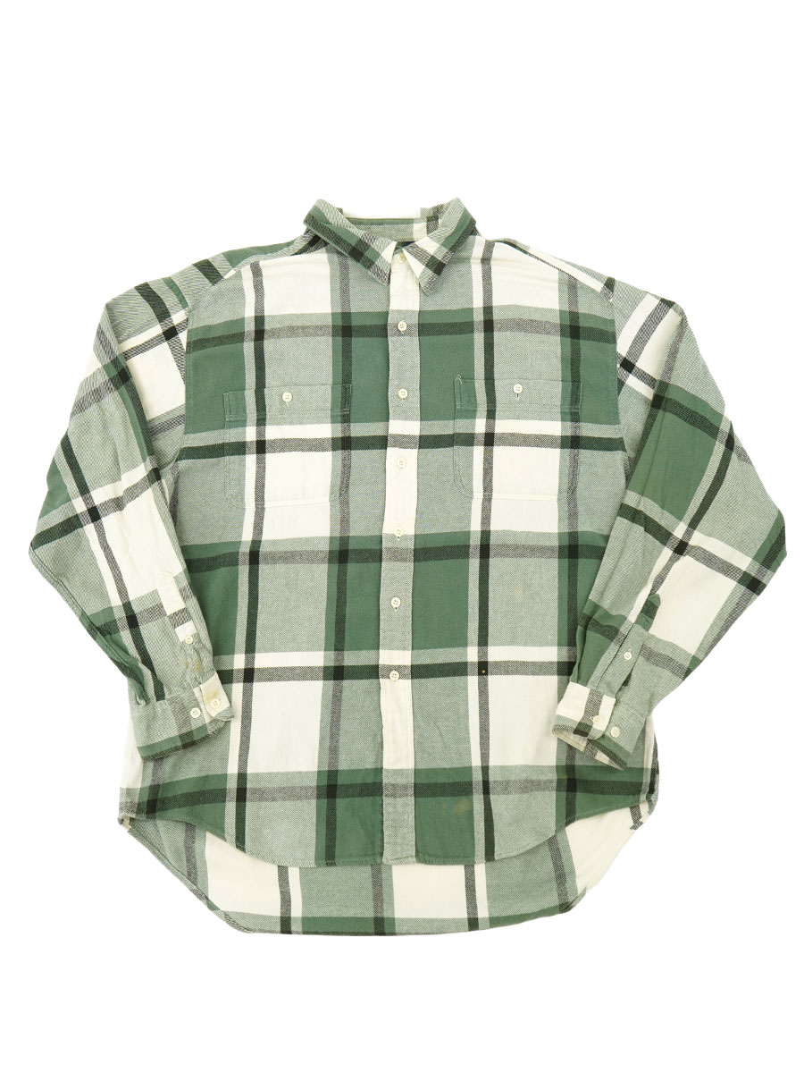 OLD GAP 好配色チェック柄 フランネルシャツ 緑×白 表記(XL) | すべて
