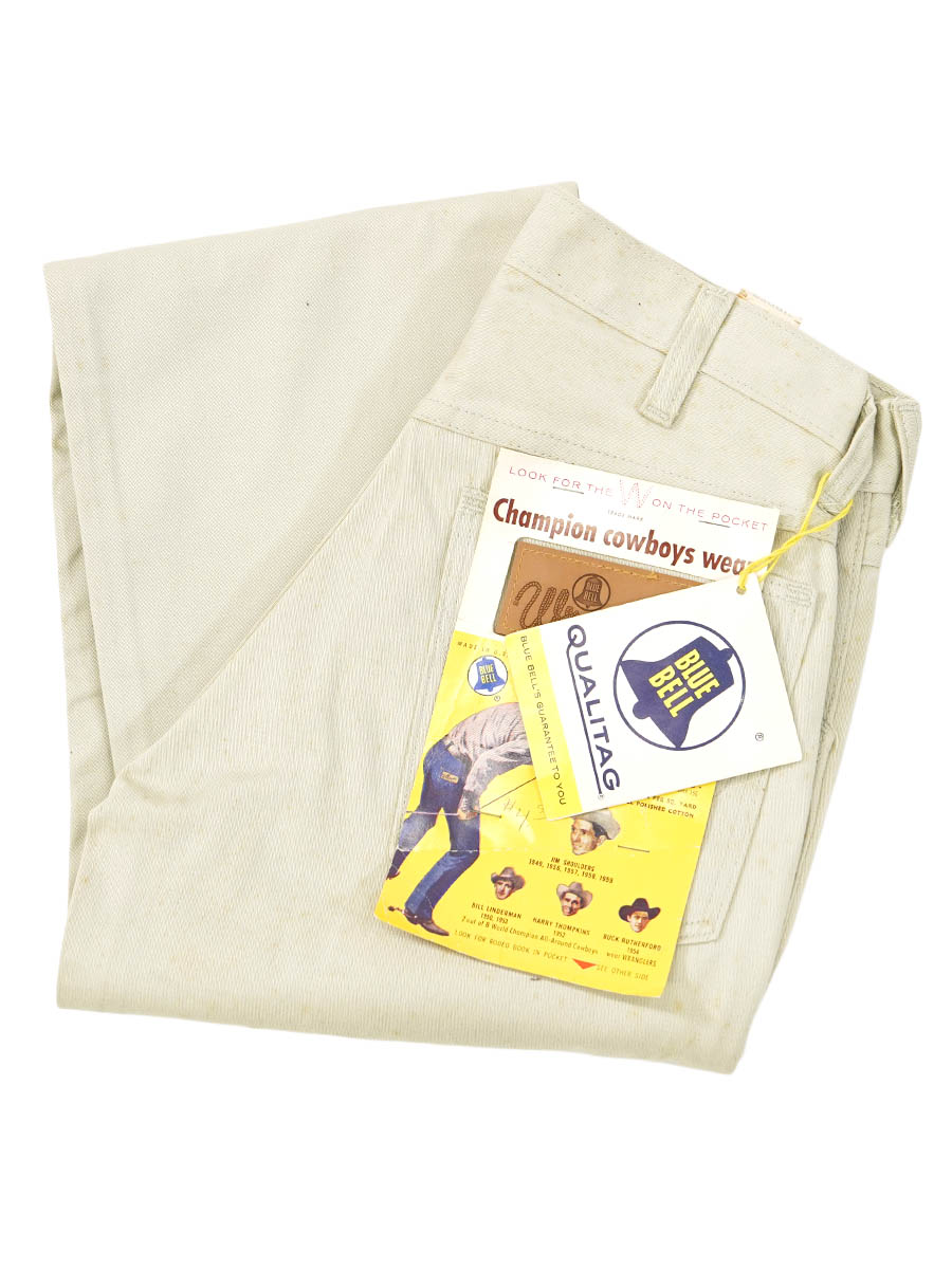 60's Wrangler 33MW コットンサテンパンツ アイボリー 表記(27x30) DEAD