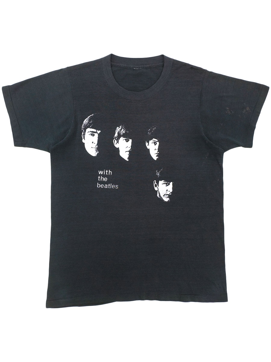 70's～ THE BEATLES ''with the beatles'' プリントTシャツ ブラック 実寸(S位)　