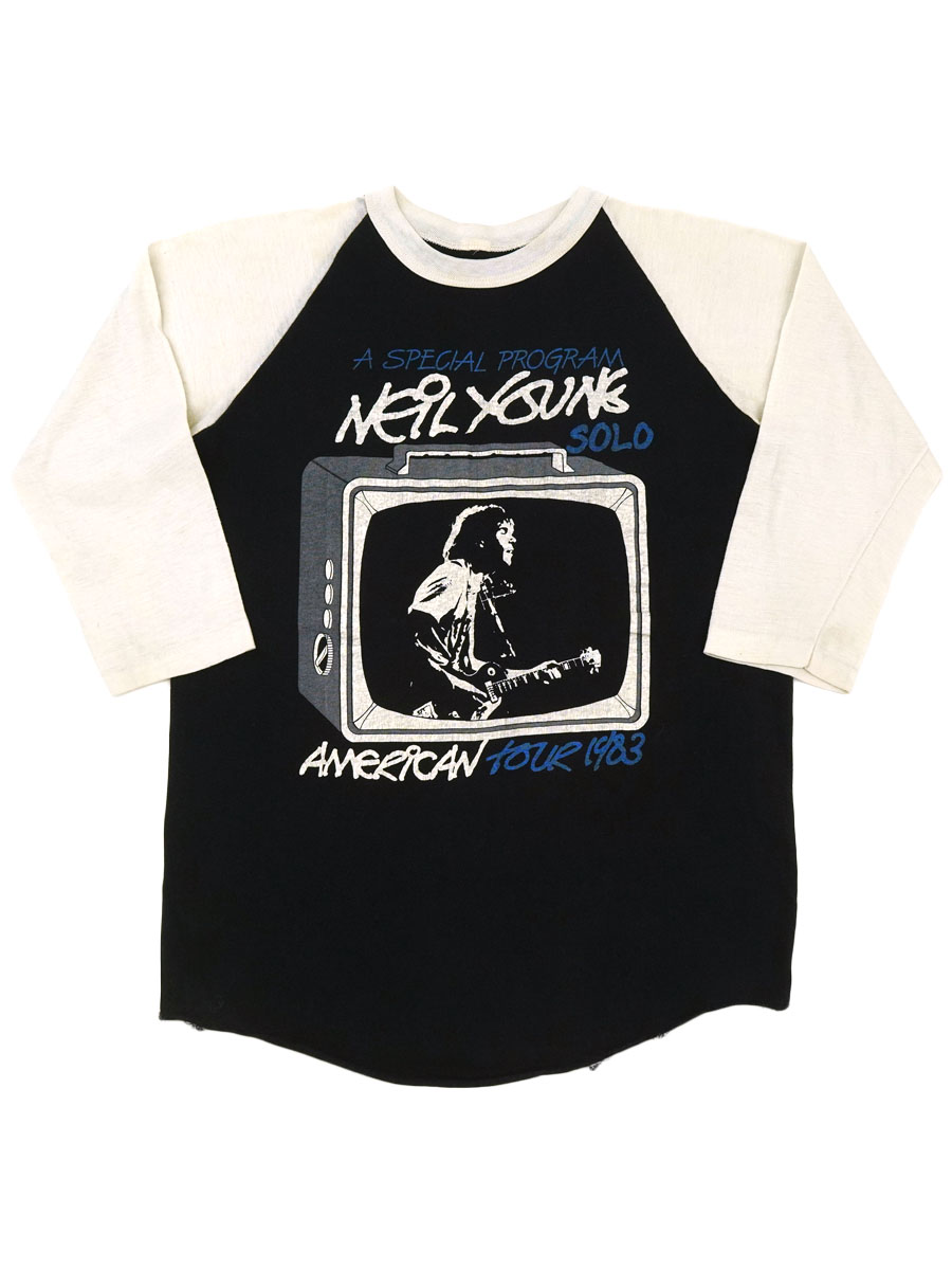 80's ニール・ヤング ''AMERICAN TOUR 1983'' ラグランTシャツ 実寸(M)
