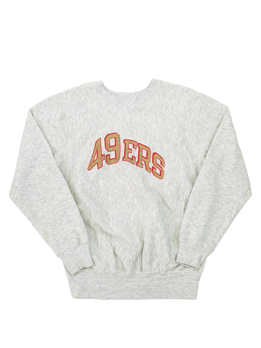 80's 青刺繍タグ チャンピオン ''49ers'' スウェット グレー 表記(L