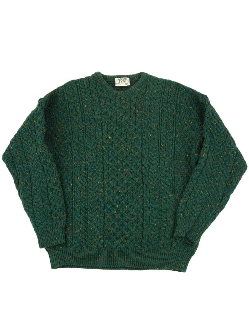 アイルランド製 Carraig Donn フィッシャーマン フルジップ ニット パーカー レディース S メリノ ウール ハンドメイド セーター ケーブル CARRAIG DONN - 古着 carraig donn フィッシャーマンアランニット