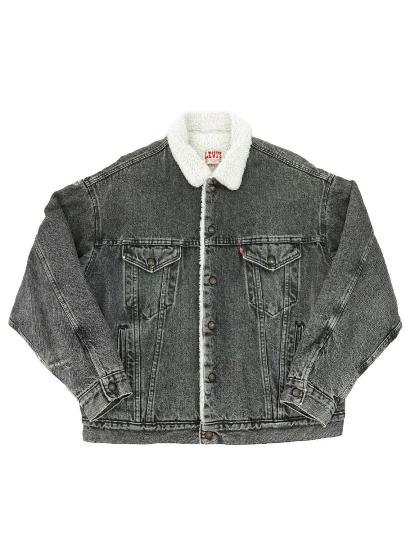 80's Levi's ブラックデニム ボアジャケット 表記(XL) USA製