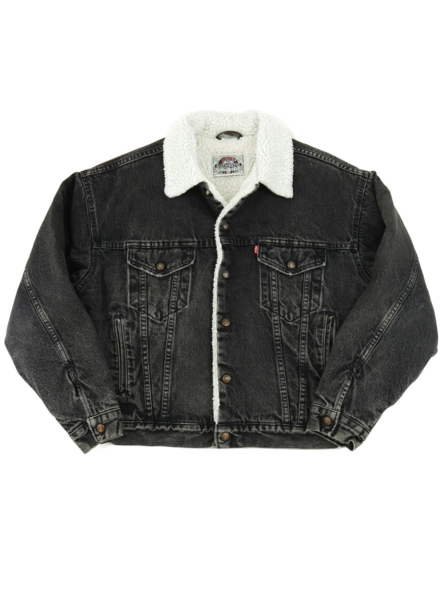 Levi's ブラックデニムジャケット ボア襟付き Levi's ブラックデニムジャケット ボア襟付き Levi's ボア襟付き