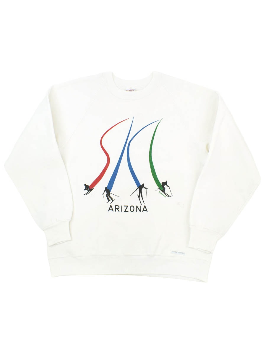 80's CRAZY SHIRT ''ARIZONA'' ラグランスウェット 白 表記(L) USA製