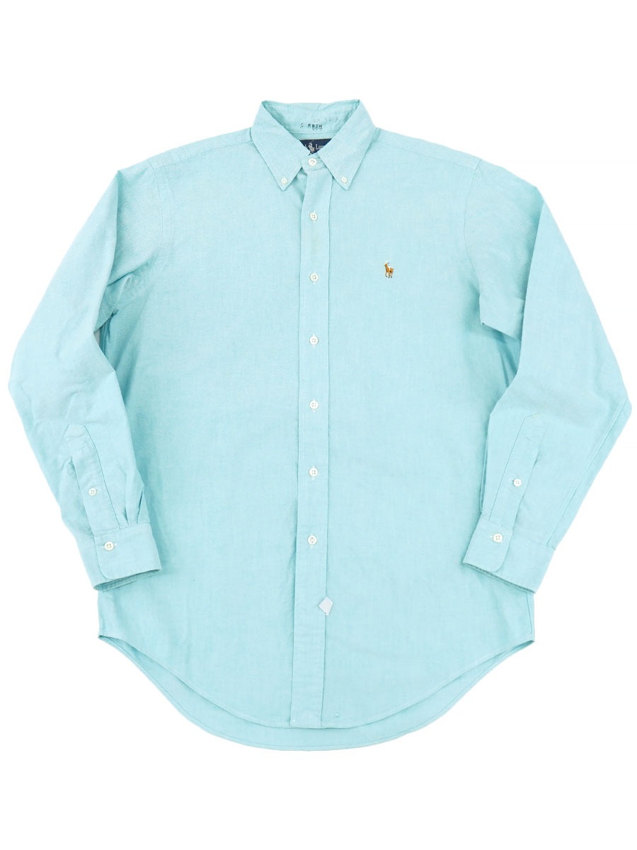 ラルフローレン 100% COTTON L/S B.D.シャツ 表記(15-34) アクアブルー