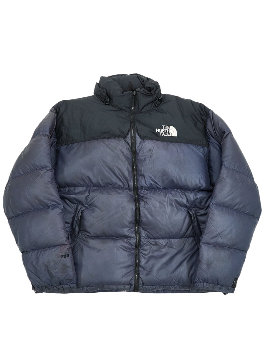 90's～ THE NORTH FACE ヌプシJKT 700フィル 紺×黒 表記(XXL)