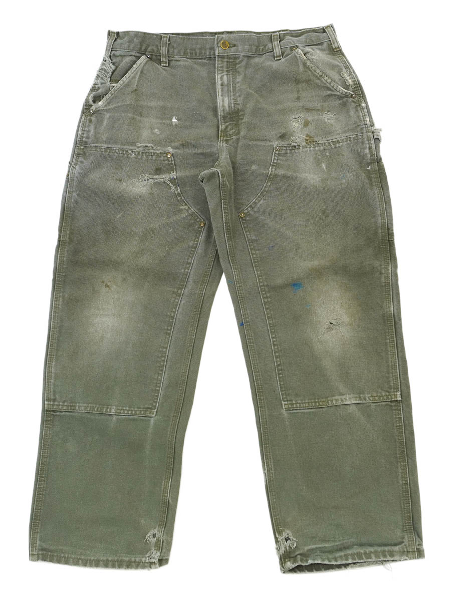 カーハート ダブルニー ダックペインターパンツ モスグリーン 実寸(35x29位)