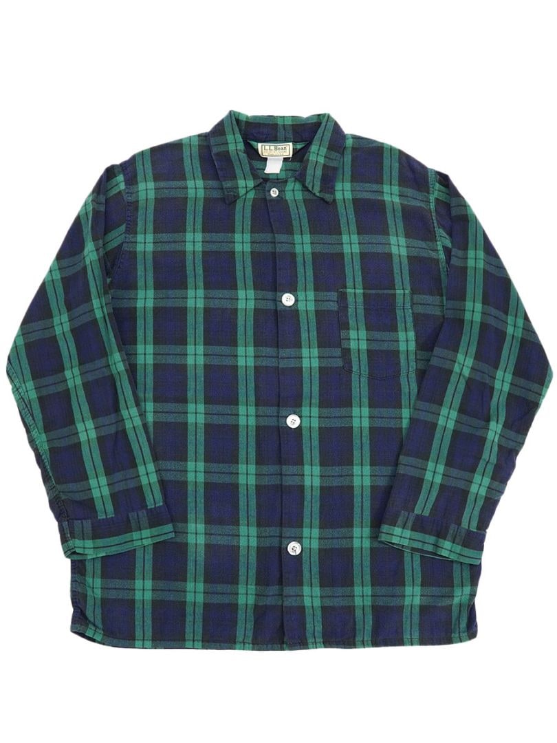 90's L.L.BEAN タータンチェック パジャマシャツ 実寸(XL位) USA製