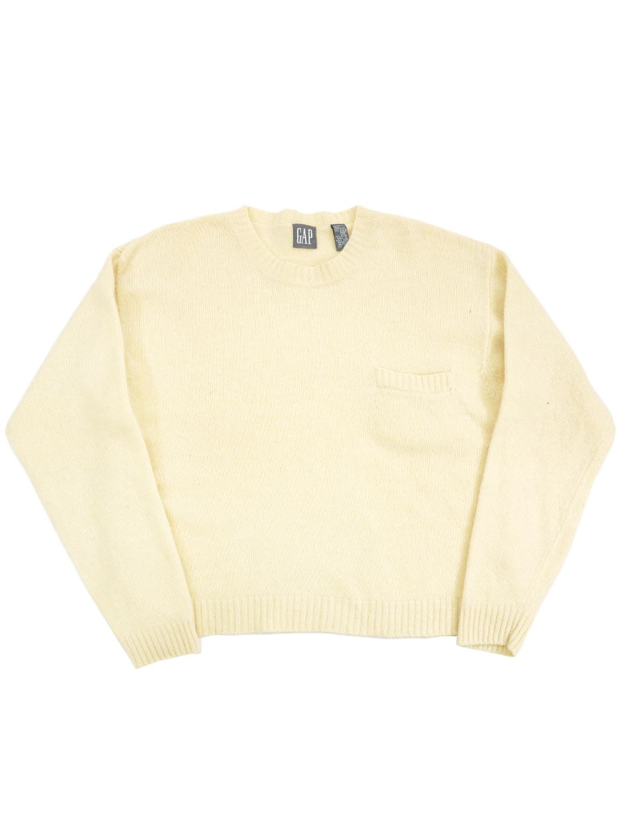 OLD GAP ラムウール×アンゴララビット クルーネック ポケット付き