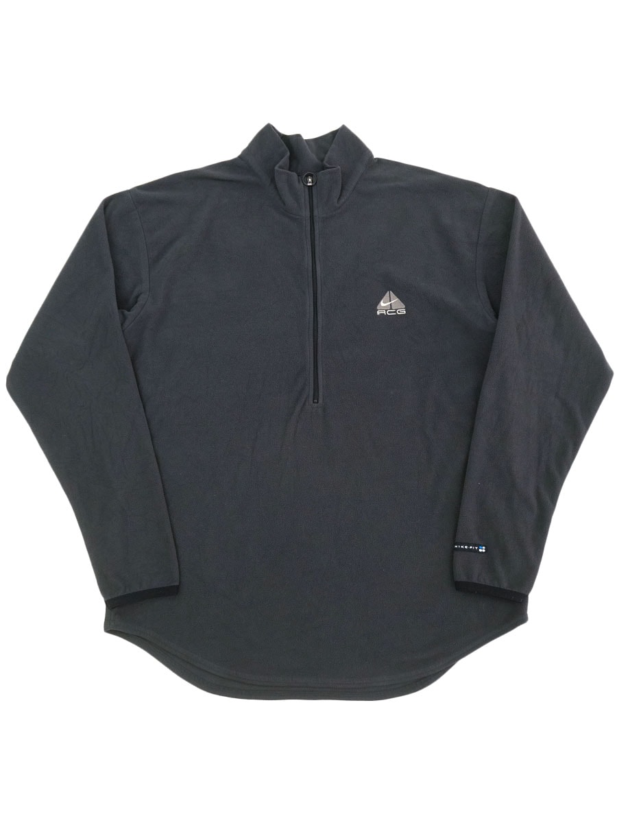 00's NIKE ACG OUTER LAYER 2 ロゴ刺繍 ハーフジップ フリースプルオーバー チャコール 表記(XL)